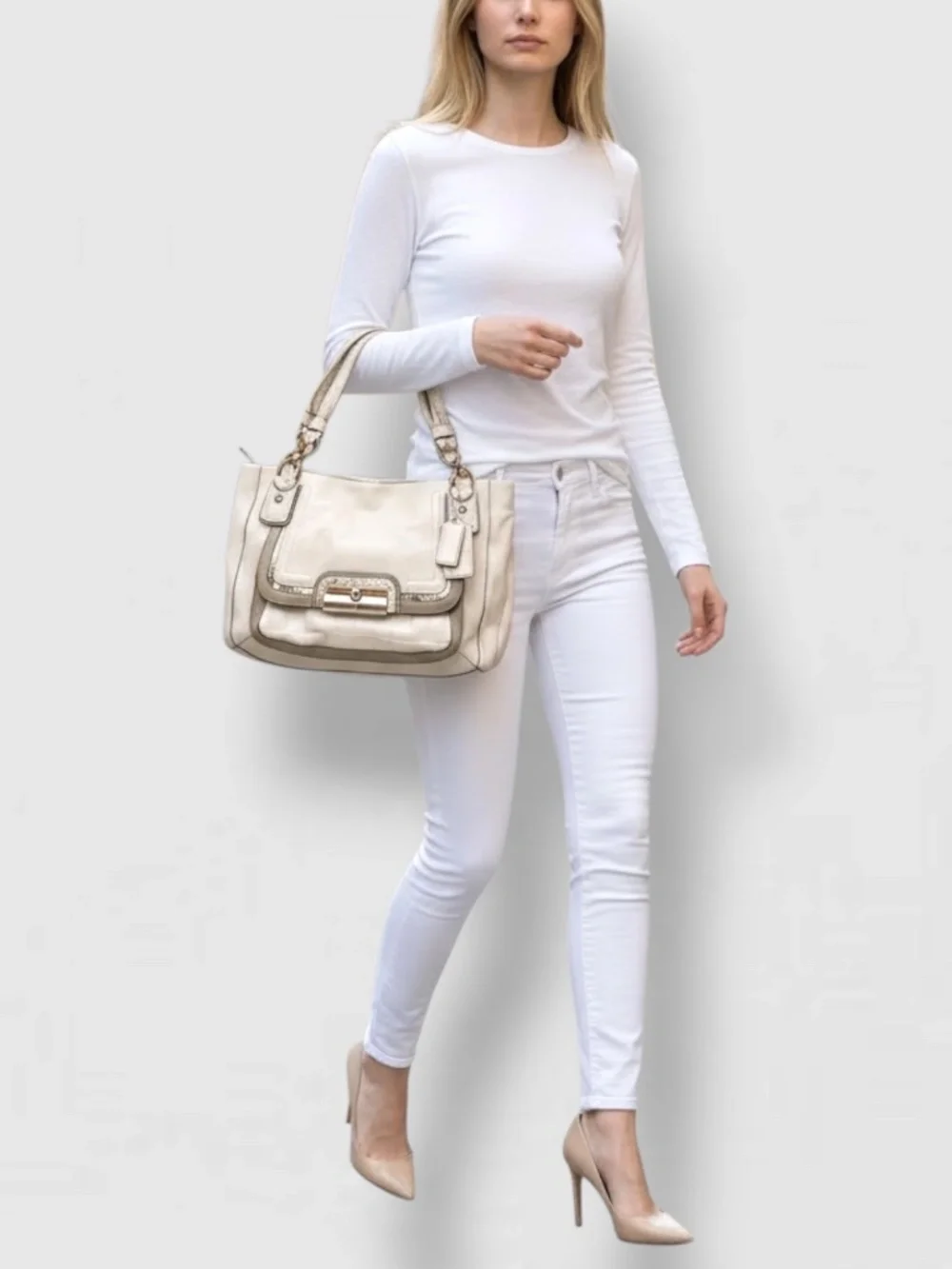 Coach Kristin Spectator Leather East West Zip Tote